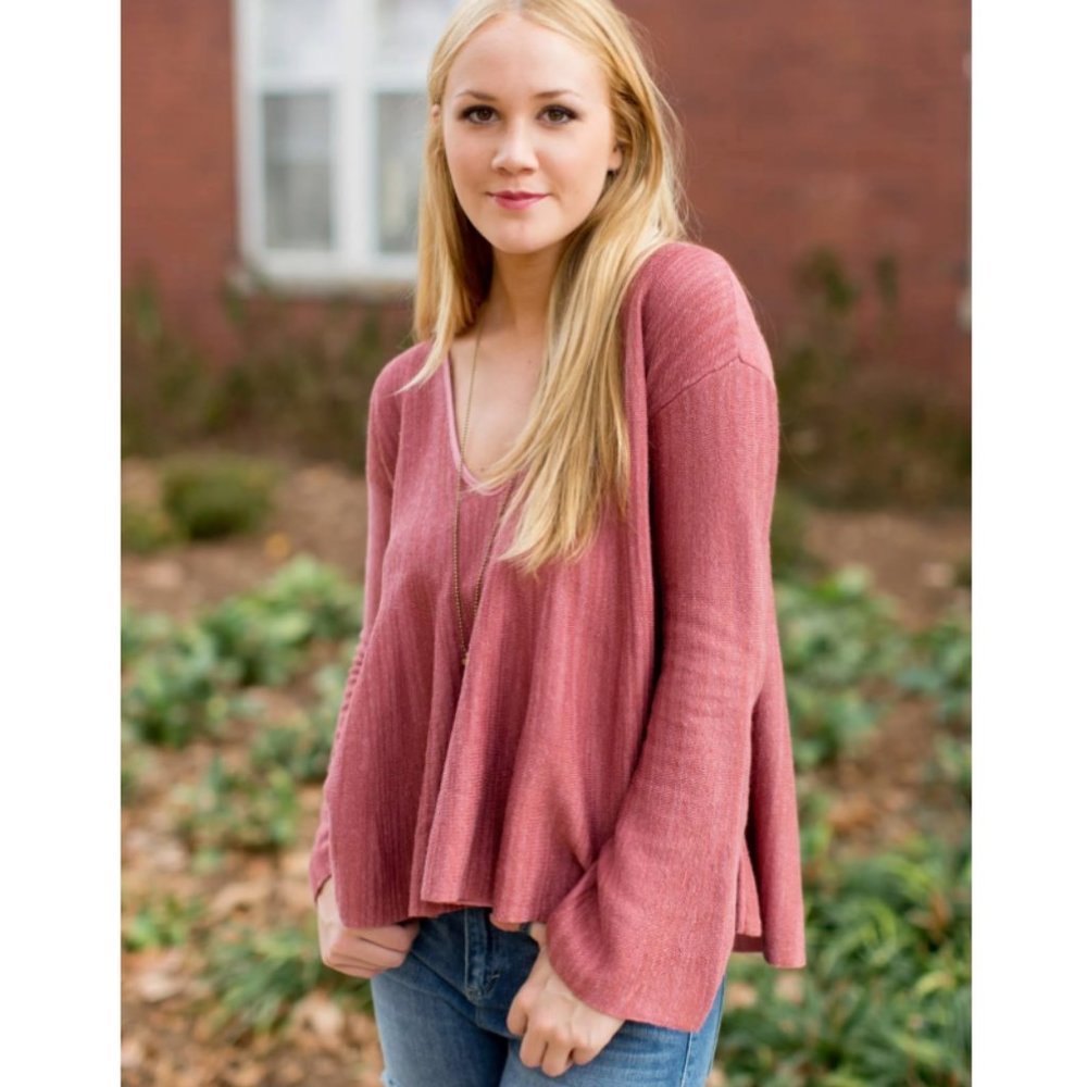Free People Sundae Pullover in Rose, size x-small